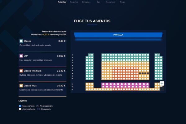 Cinesa prueba precios por ubicación en cines