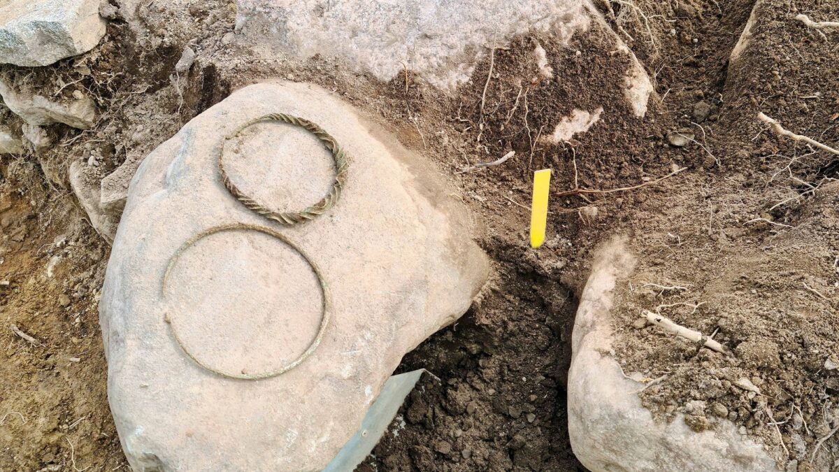 Arqueólogos hallaron dos aros de bronce de 2500 años en Suecia