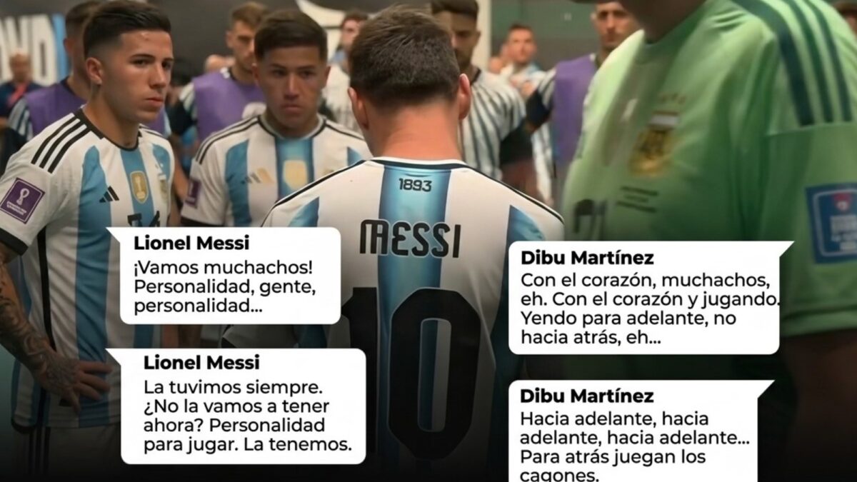 Messi y Dibu usan frases contundentes en el entretiempo de la final contra España