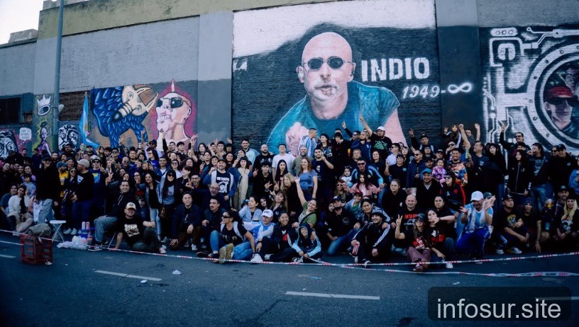 Llavallol: Inauguraron mural de 80 metros en homenaje al Indio Solari