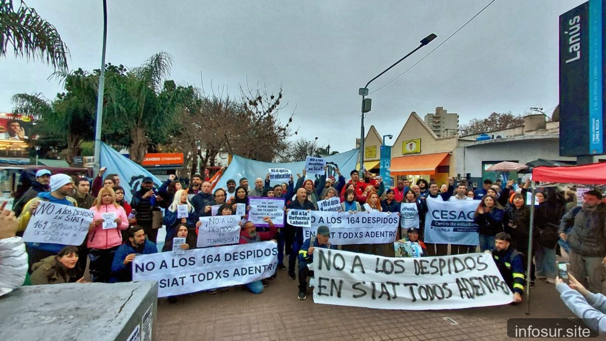 Trabajadores de Lanús bloquean planta de Tenaris-SIAT en acto contra despidos