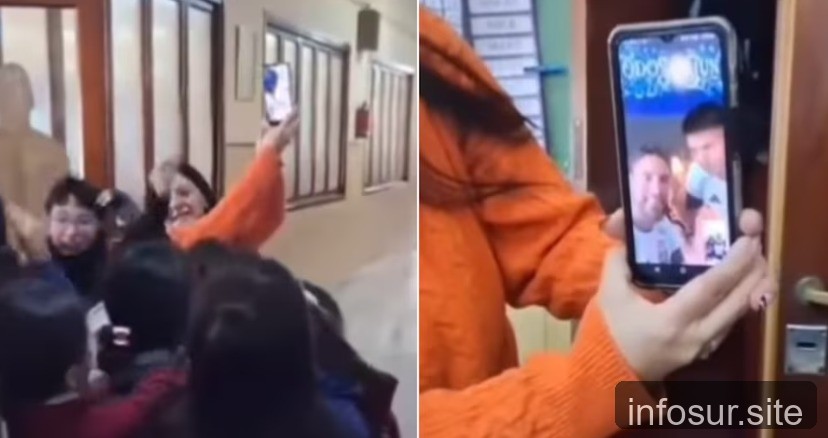 Selección Argentina sorprende a alumnos de Rafael Calzada con una videollamada inesperada