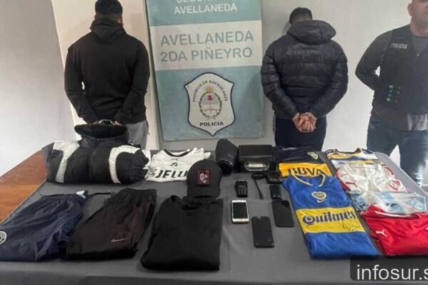 Dos delincuentes capturados tras robo de camisetas firmadas en Avellaneda