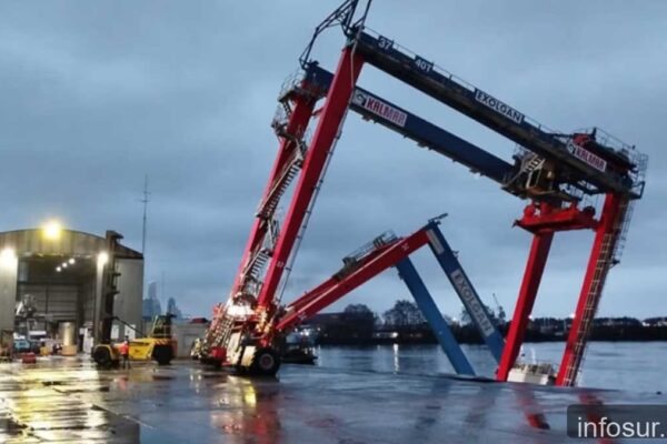 Puerto Dock Sud: derrumbe de un sector no en uso por el temporal