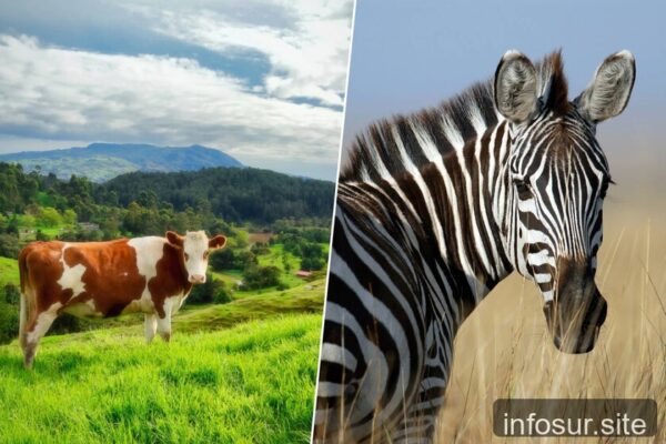 Científicos pintaron vacas con rayas de cebras para ahuyentar moscas