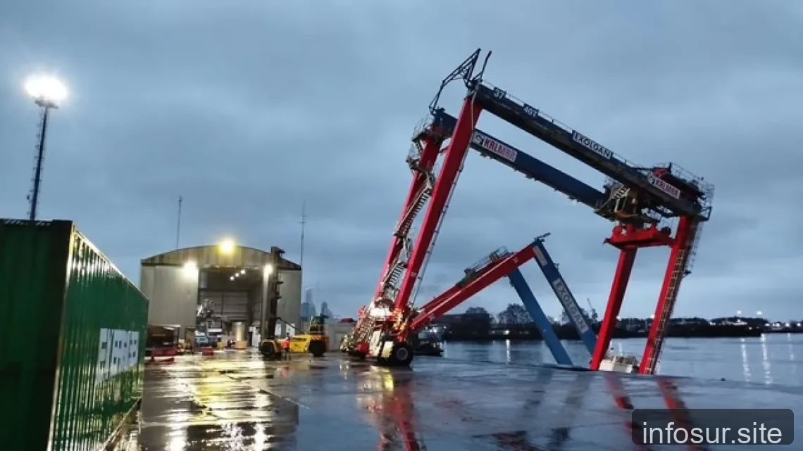Avellaneda: se derrumbó parcialmente un sector del muelle de Exolgan en Dock Sud