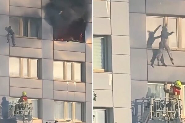 Dramático rescate de una mujer en incendio de rascacielos de Berlín