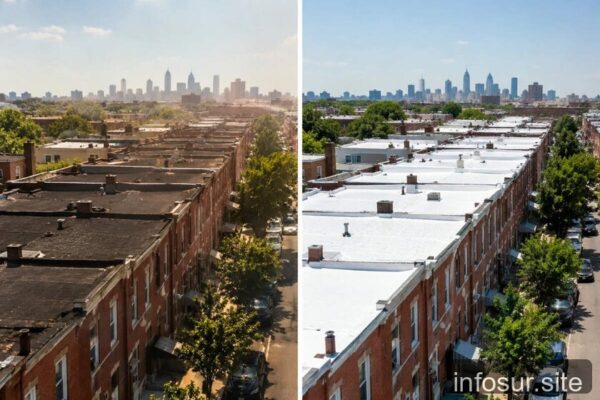 Estados Unidos probó en 2001 cómo pintar techos blancos puede reducir el calor y ahorrar energía.