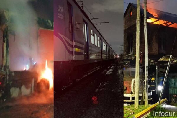Incendio de colectivo, vivienda y siniestro ferroviario en Brown